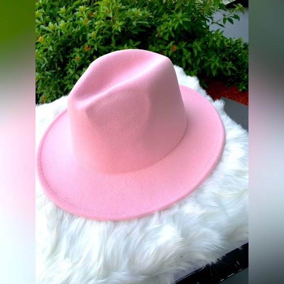 Pink one size wide brim hat. - Picture 1 of 2